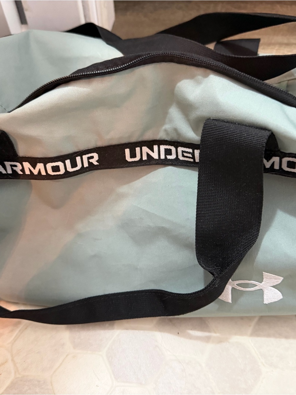 Under Armour Mint Green Travel Duffel with Black Straps